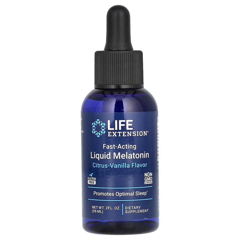 Мелатонін рідкий швидкодіючий, Life Extension Fast-Acting Liquid Melatonin, 59 мл (Цитрусово-ванільний)