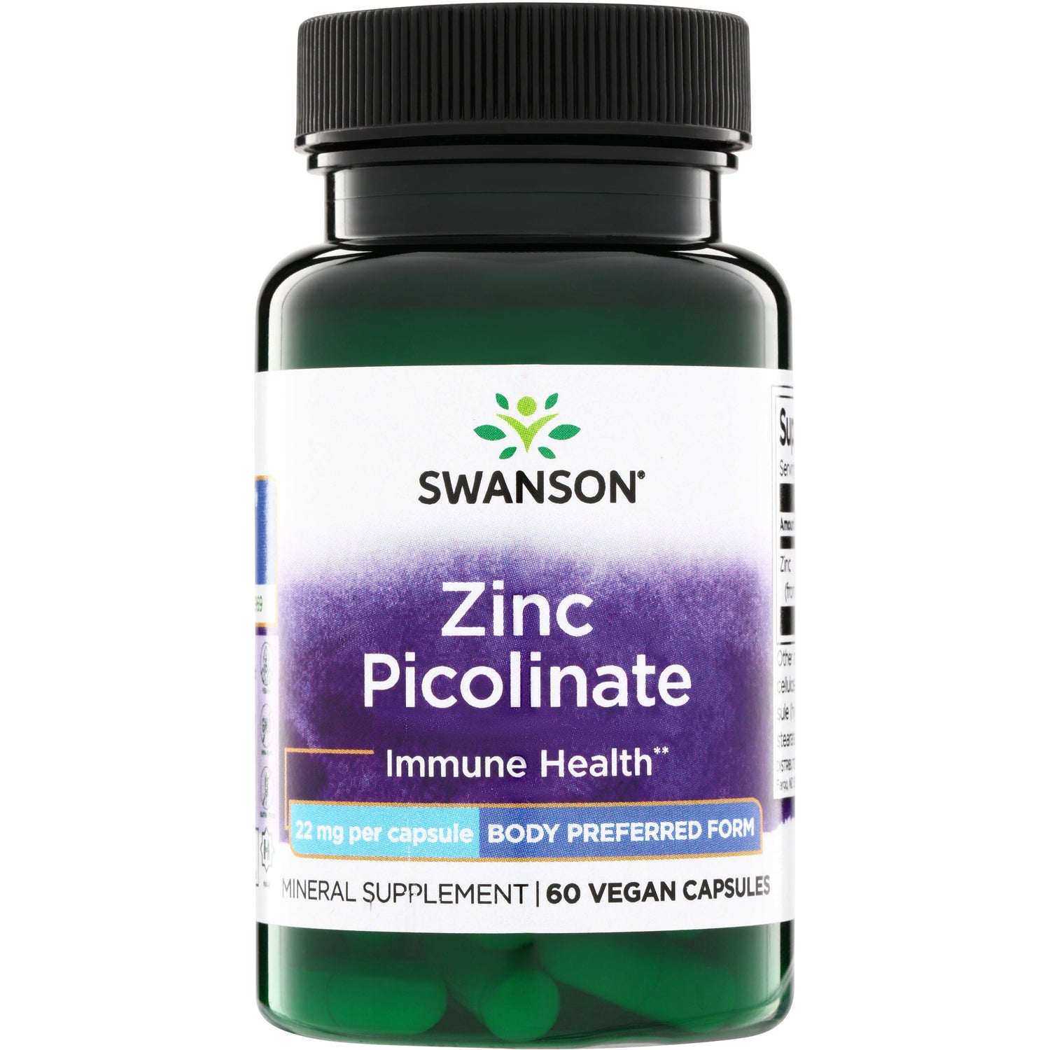 Піколінат цинку, Swanson Zinc Picolinate, 22 мг, 60 вегетаріанських капсул
