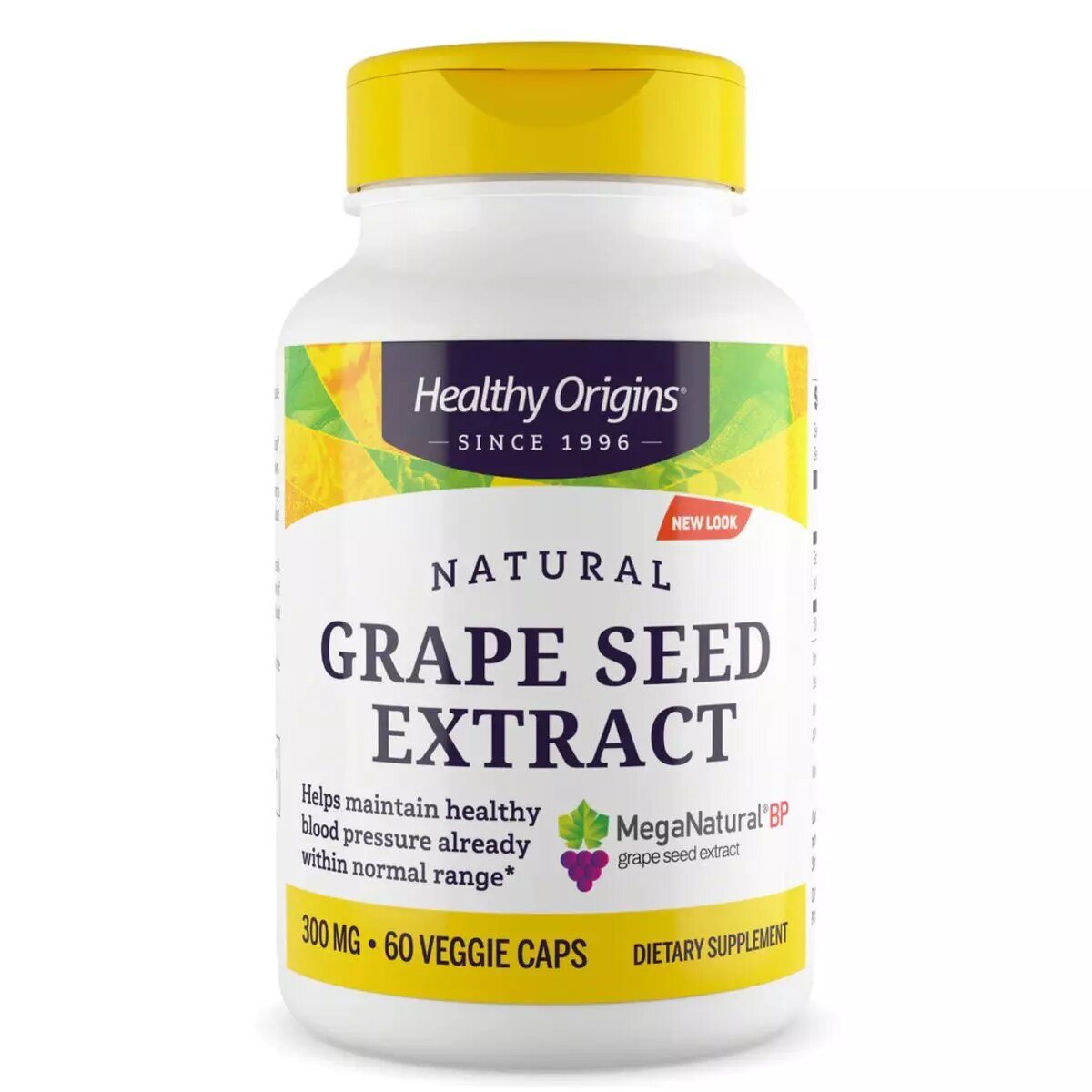 Екстракт виноградних кісточок, Healthy Origins MegaNatural-BP Grape Seed Extract, 300 мг, 60 вегетаріанських капсул