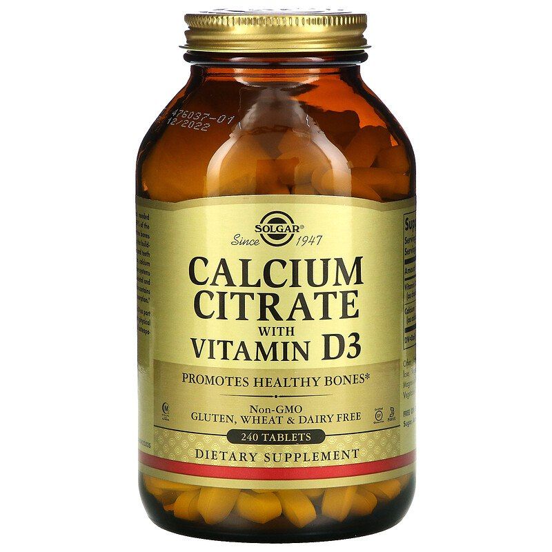Цитрат кальцію з вітаміном D3, Solgar Calcium Citrate with Vitamin D3, 240 таблеток
