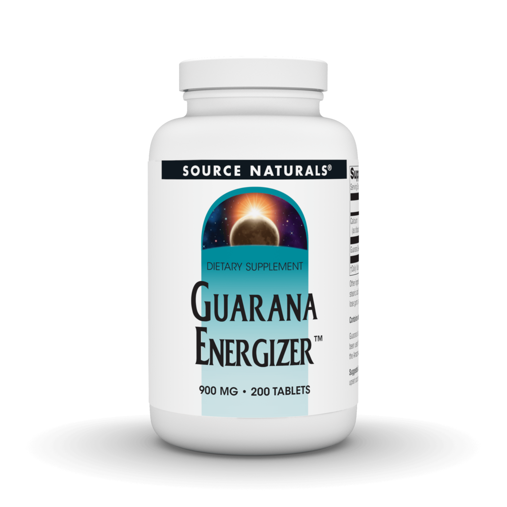 Гуарана, Guarana Energizer, Source Naturals, 900 мг, 200 таблеток