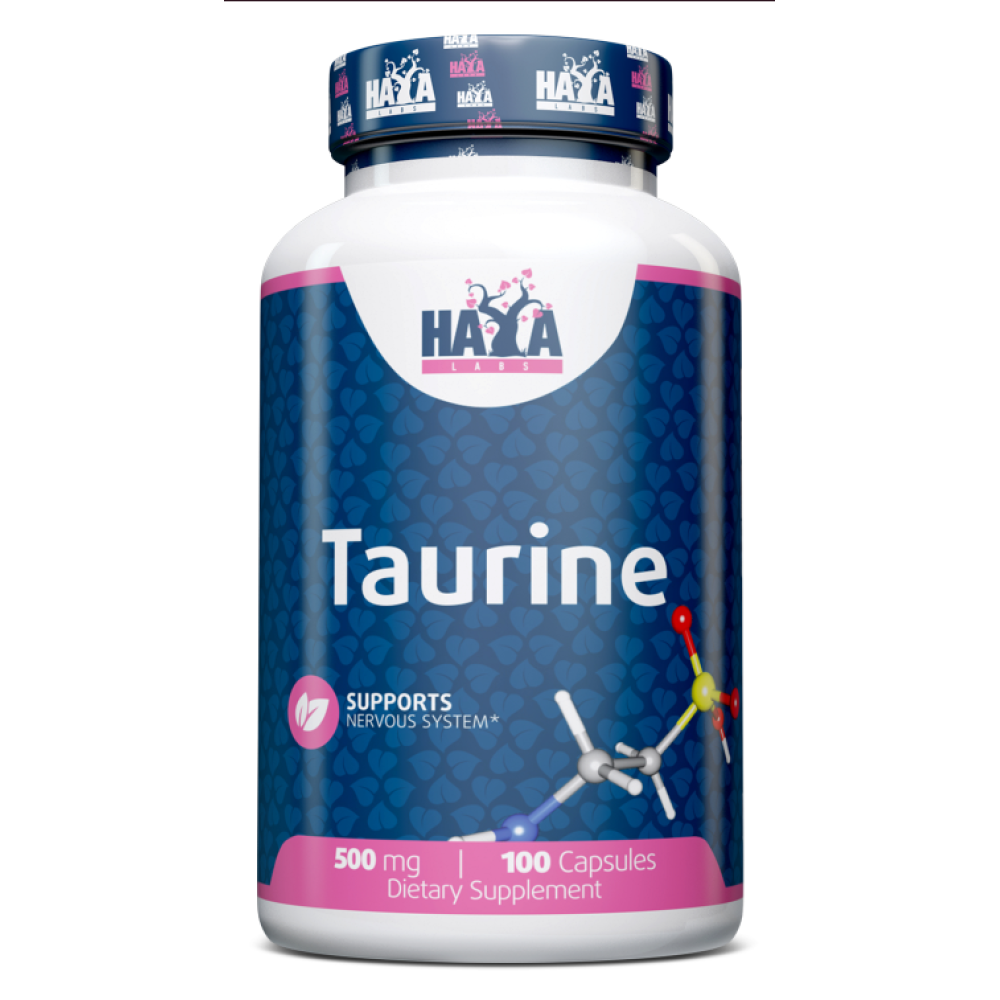 Таурин, Haya Labs Taurine, 500 мг, 100 капсул