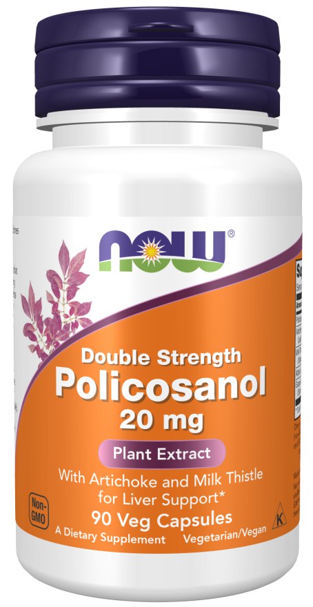Полікозанол, Now Foods Double Strength Policosanol, 20 мг, 90 вегетаріанських капсул