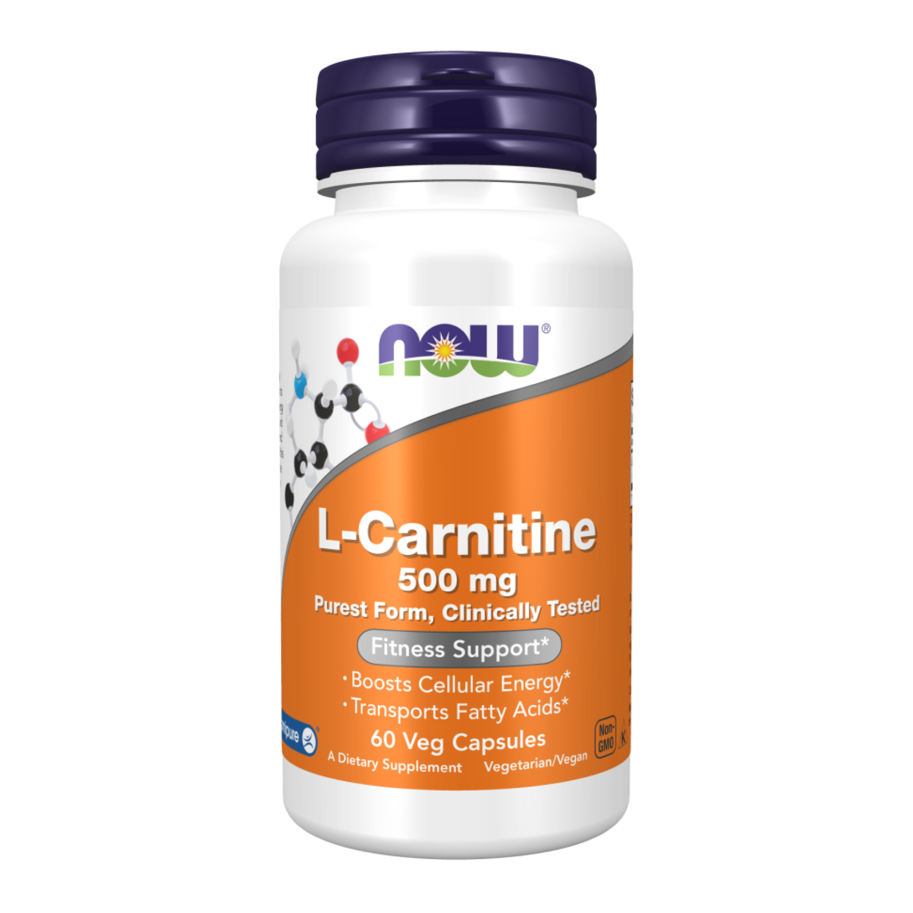 L-карнітин, Now Foods L-Carnitine, 500 мг, 60 вегетаріанських капсул