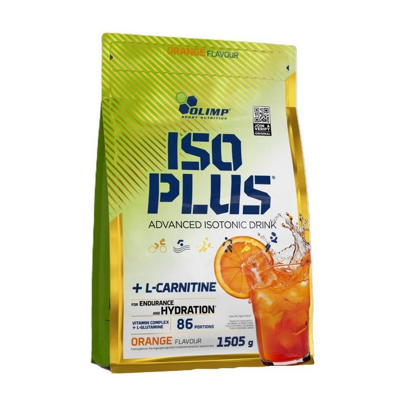 Ізотонічний напій з L-карнітином, Olimp Nutrition Iso Plus + L-Carnitine, 1,5 кг (Апельсин)