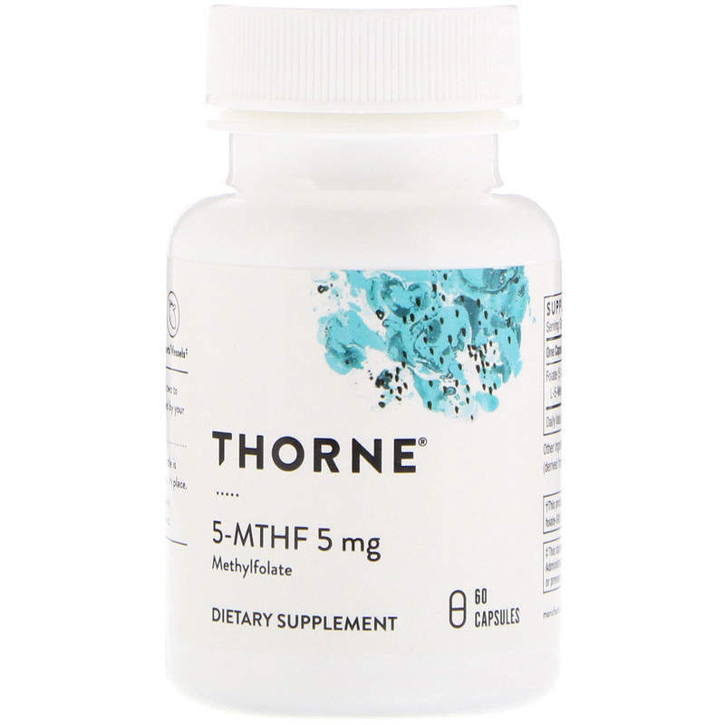 Метилфолат (5-MTHF), Thorne Research 5-MTHF, 5 мг, 60 капсул