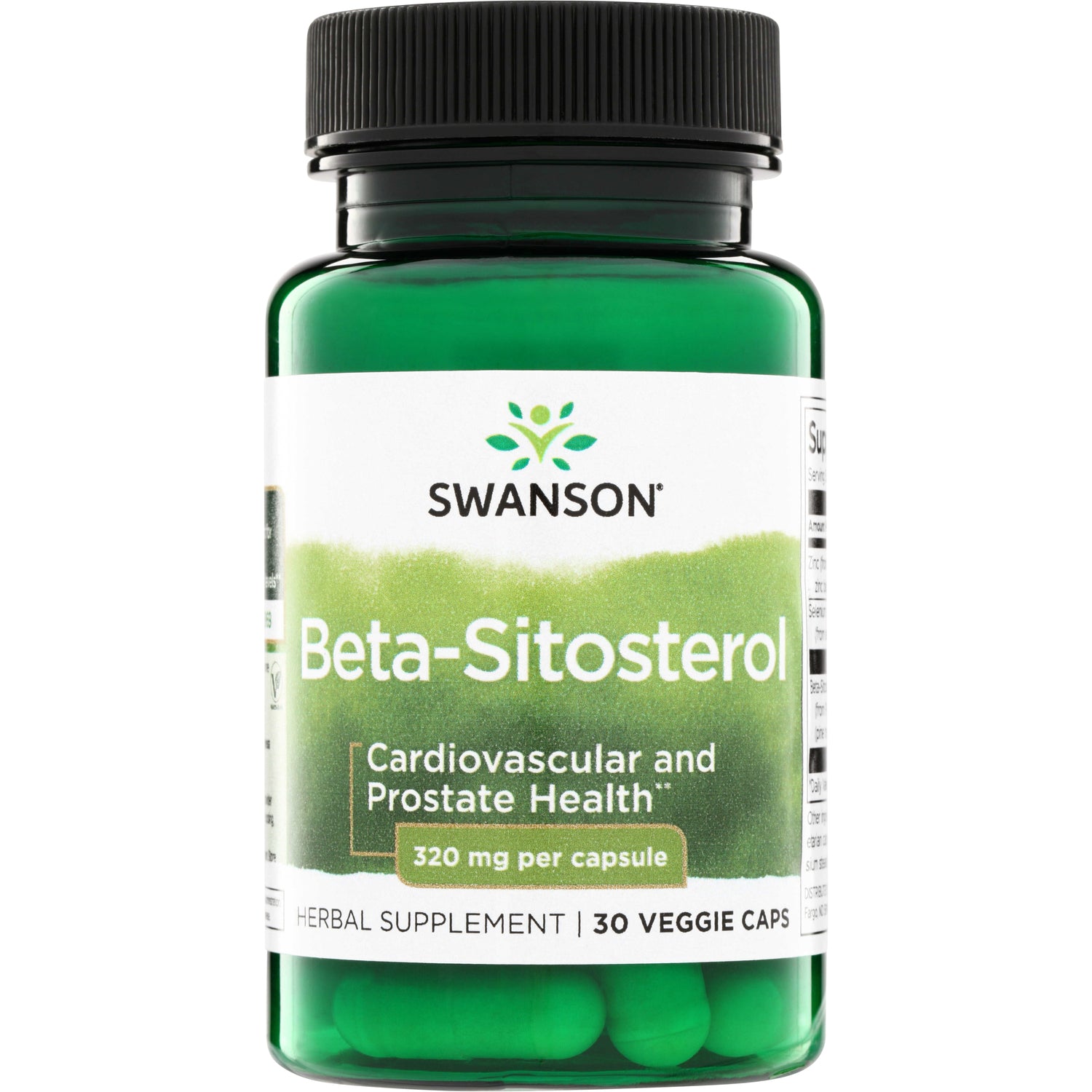 Бета-ситостерол, Swanson Beta-Sitosterol, 320 мг, 30 вегетаріанських капсул
