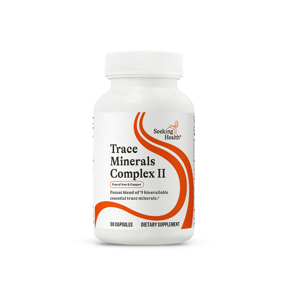 Комплекс мікроелементів без заліза та міді, Trace Complex II, Iron&Copper Free, Seeking Health, 30 вегетаріанських капсул