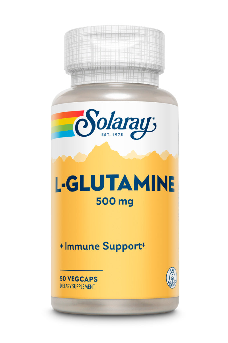 L-глютамін, Solaray L-Glutamine, 500 мг, 50 вегетаріанських капсул