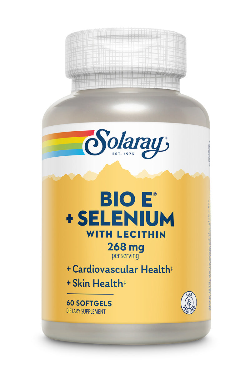 Вітамін E та селен, Solaray Bio Vitamin E with Selenium, 268 мг, 60 м'яких капсул