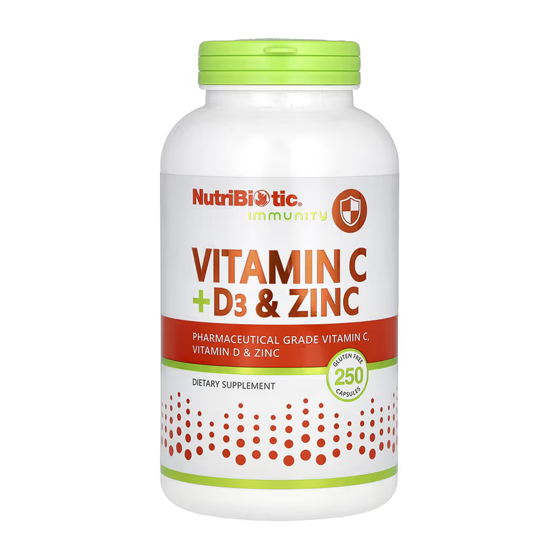 Вітамін C, D3 та цинк, NutriBiotic Vitamin C + D3 & Zinc, 250 капсул