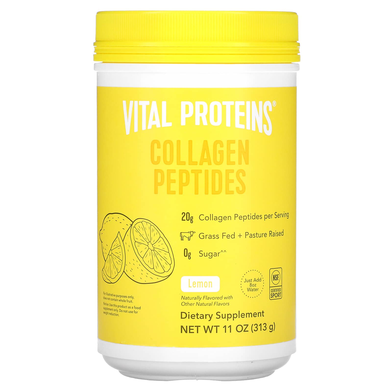 Пептиди колагену, Collagen Peptides, Vital Proteins, лимон, порошок, 313 г