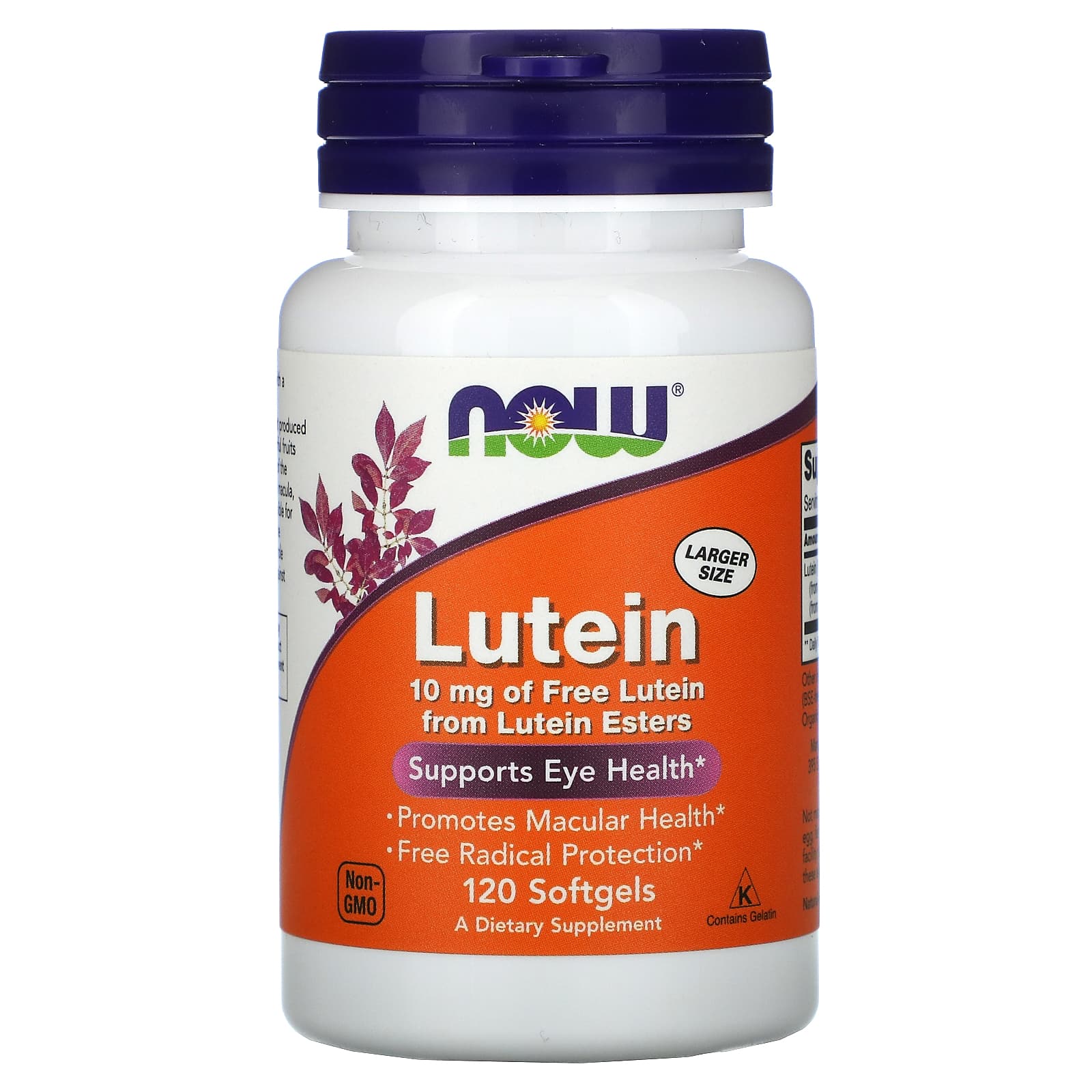Лютеїн, Now Foods Lutein, 10 мг, 120 м'яких капсул