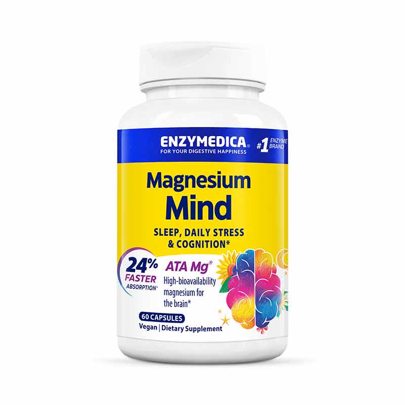 Магній для сну, протидії стресу та підтримки когнітивних функцій, Magnesium, Enzymedica, 60 капсул