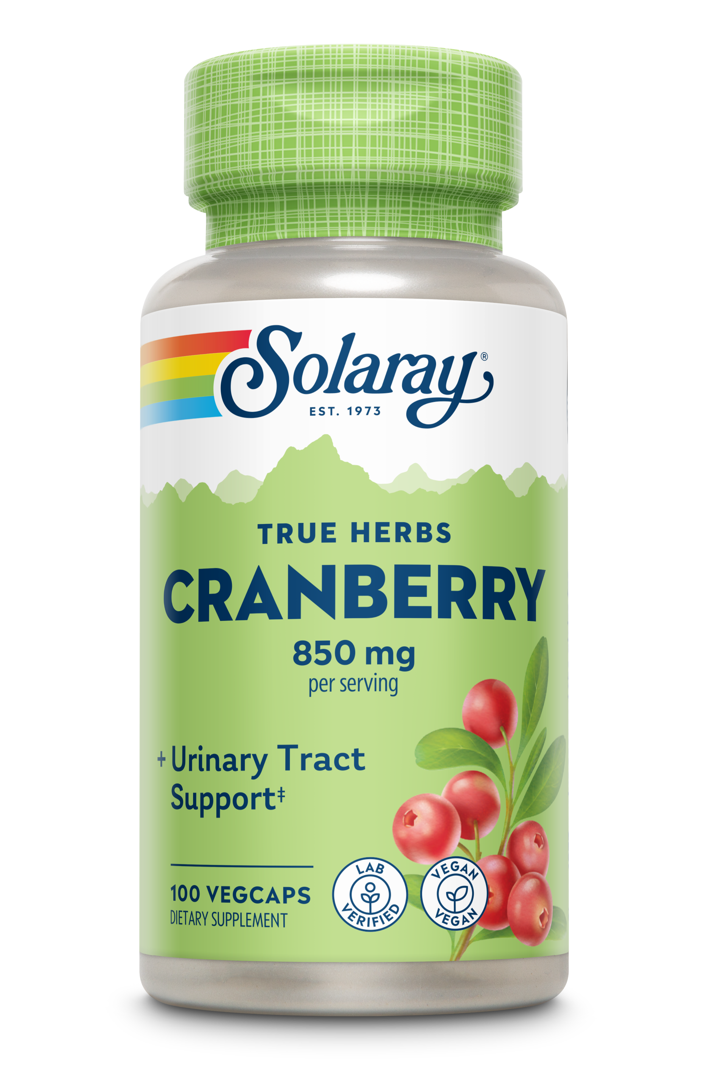 Журавлина, Solaray Cranberry Berry, 850 мг, 100 вегетаріанських капсул