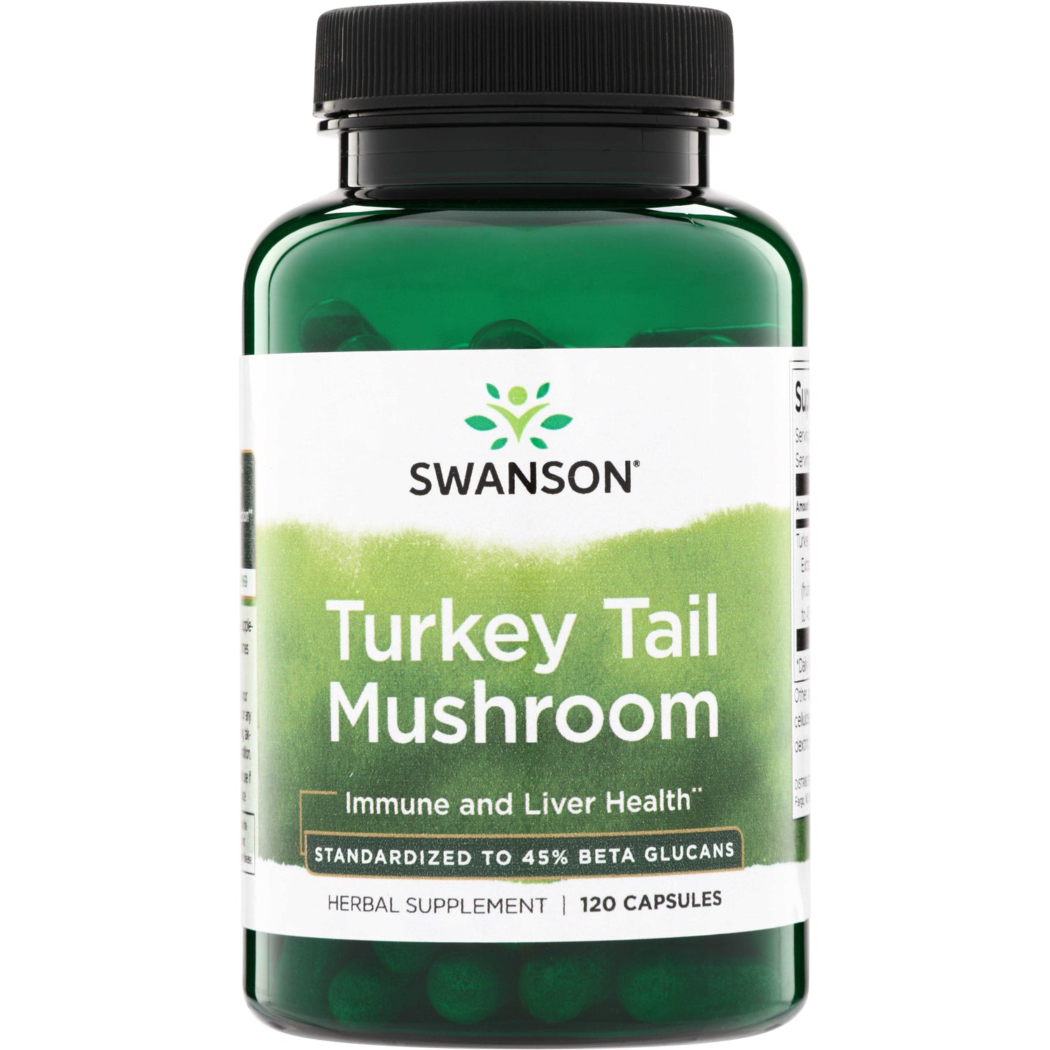 Гриб траметес різнокольоровий, Swanson Turkey Tail Mushroom, 500 мг, 120 капсул