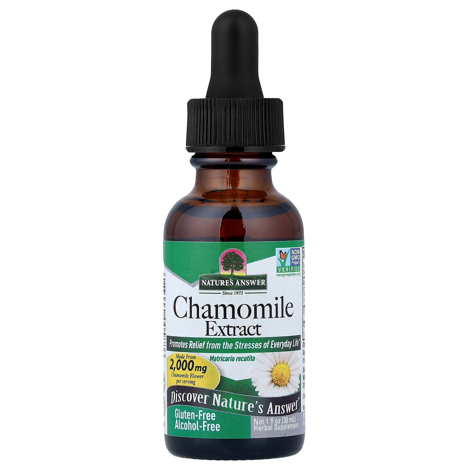 Екстракт ромашки без спирту, Nature's Answer Chamomile Extract, 2400 мг, 30 мл