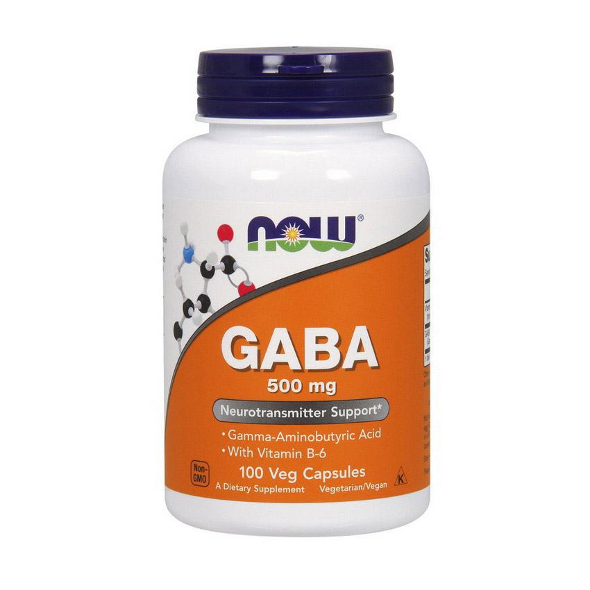 ГАМК (GABA), Now Foods GABA 500 mg, 100 капсул