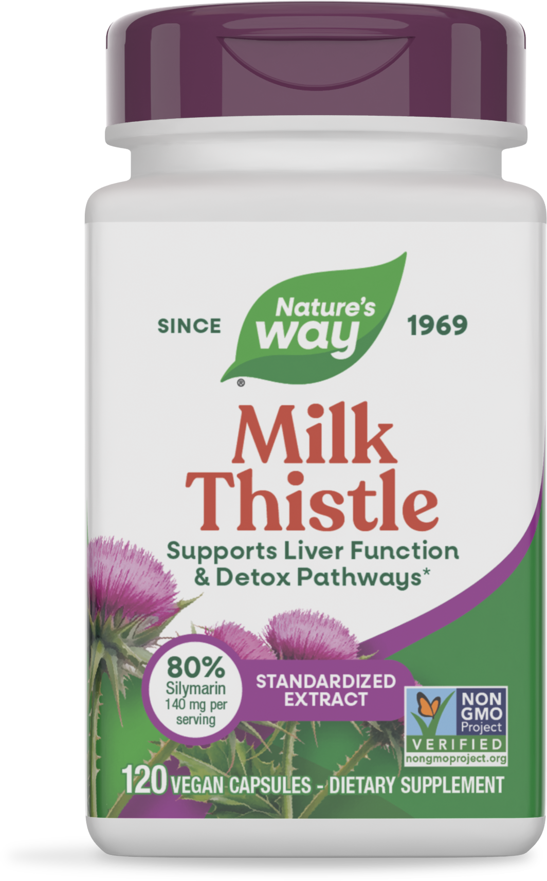 Розторопша плямиста, Nature's Way Milk Thistle, 120 вегетаріанських капсул
