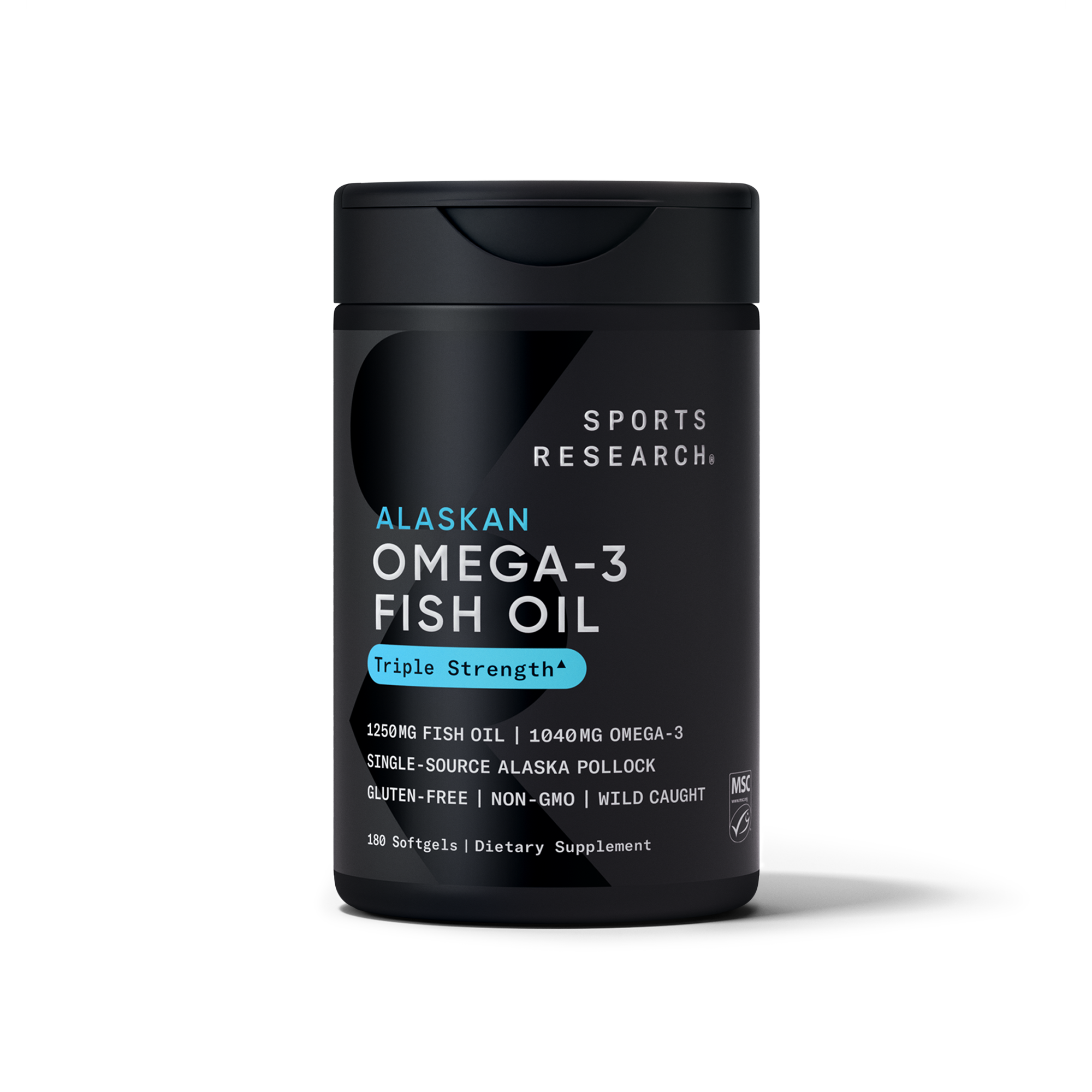 Омега-3 риб'ячий жир, Sports Research Omega-3 Fish Oil Alaska, 1250 мг, 180 м'яких капсул