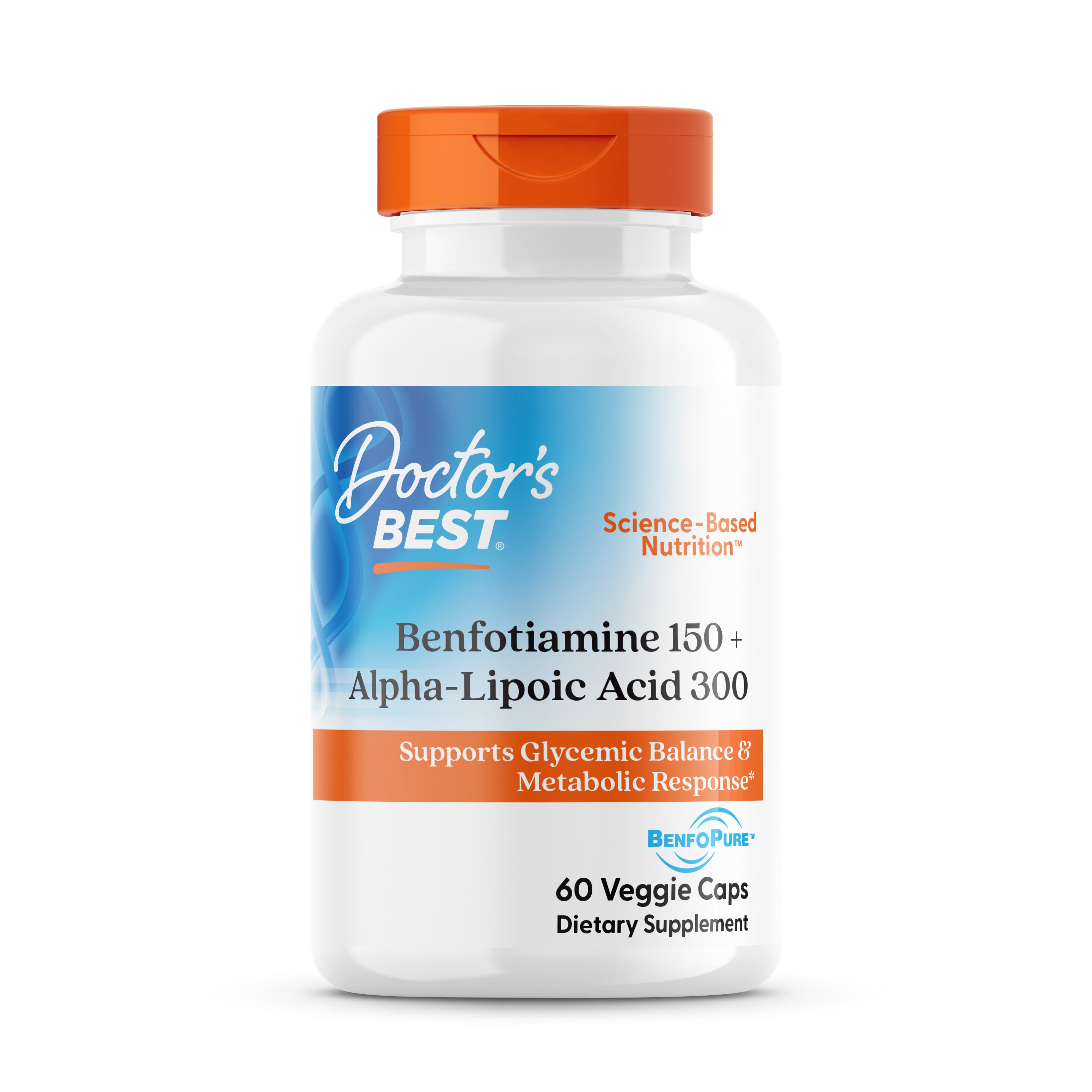 Альфа-ліпоєва кислота + Бенфотіамін, Alpha-Lipoic Acid + Benfotiamin, Doctor's Best, 300/150 мг, 60 вегетаріанських капсул