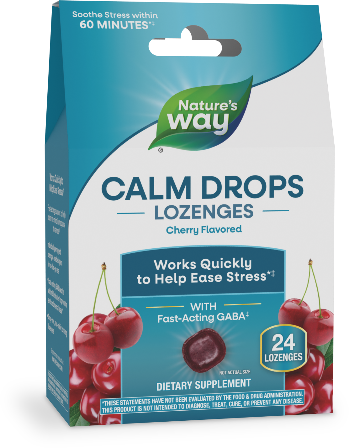 Пастилки для спокою, Nature's Way Calm Drops Lozenges, 24 пастилки (Вишня)