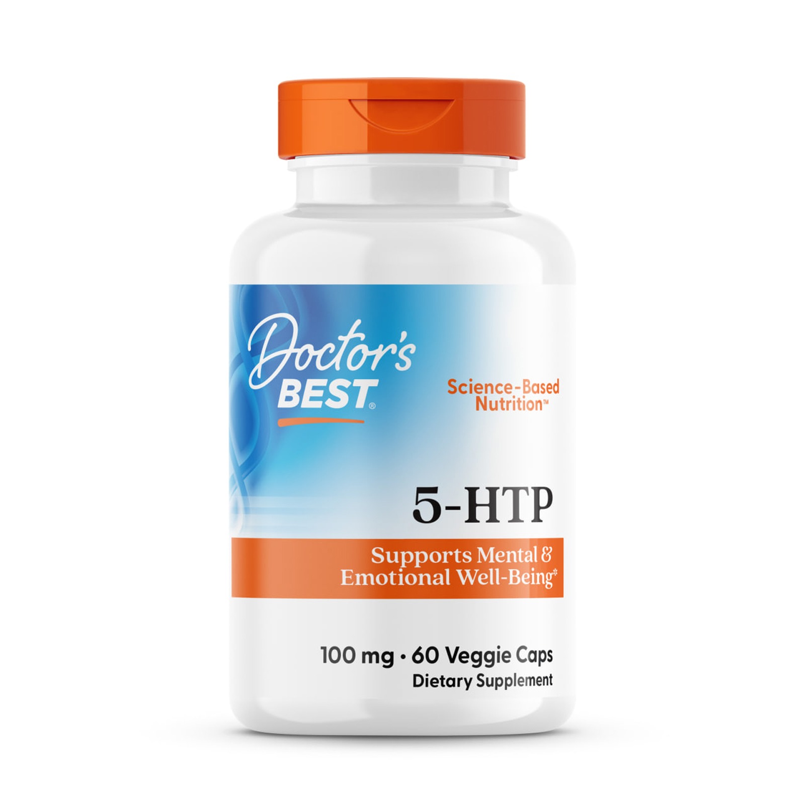 5-HTP, 5-гідрокси L-триптофан, Doctor's Best Best 5-HTP, 100 мг, 60 вегетаріанських капсул