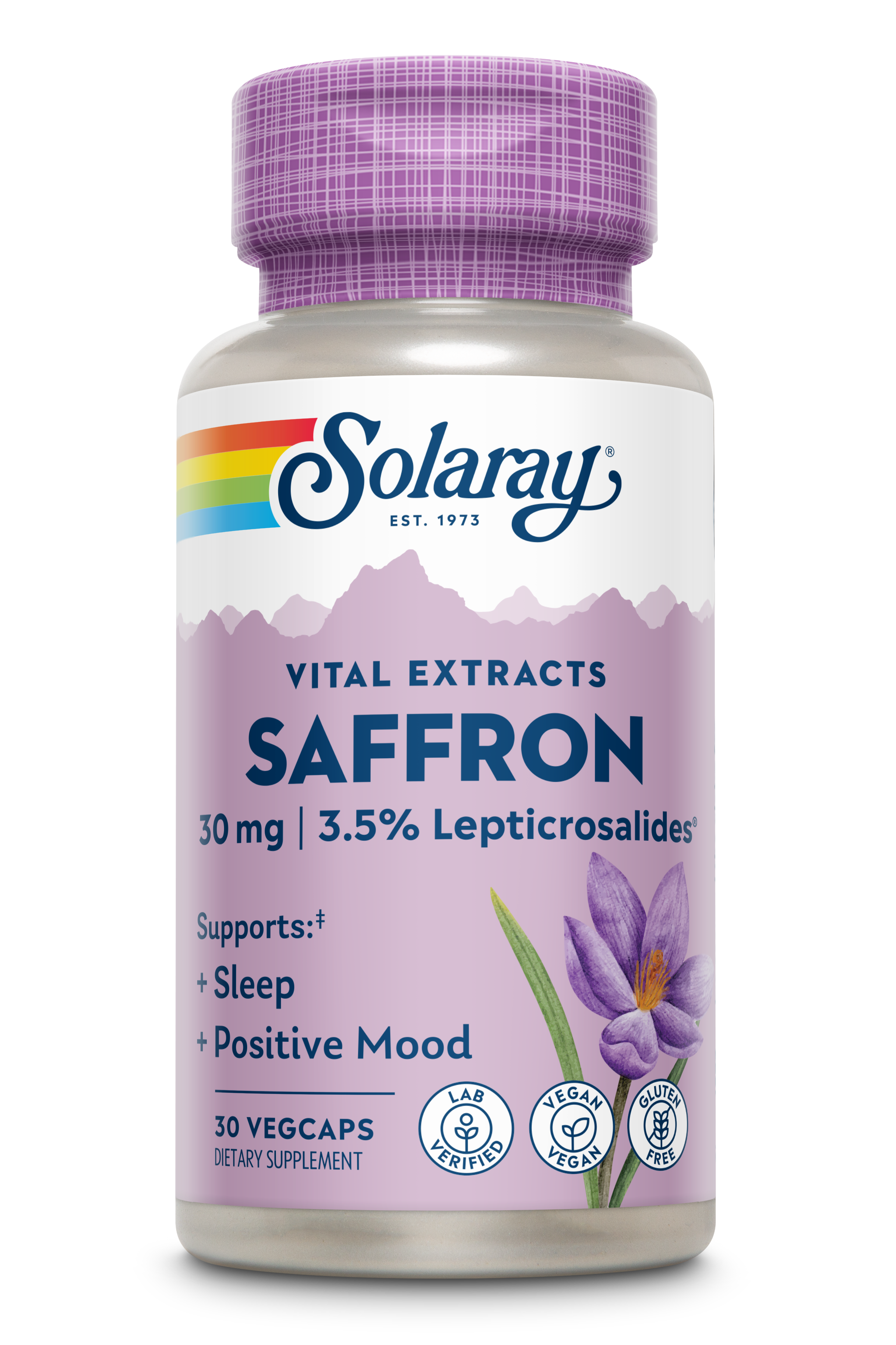 Шафран, Solaray Vital Extracts Saffron, 30 вегетаріанських капсул