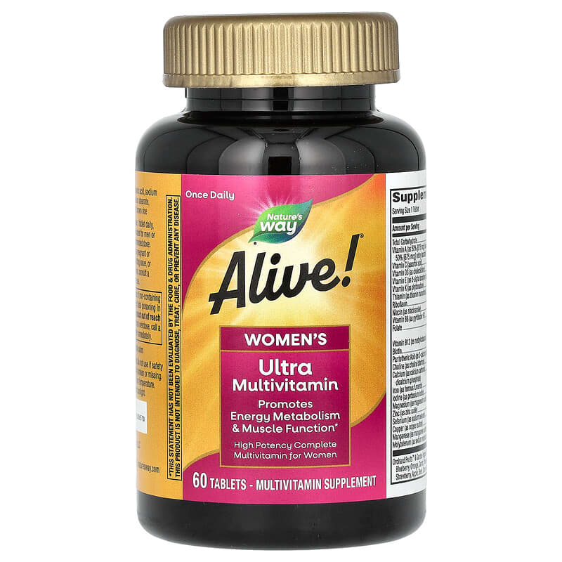 Мультивітаміни для жінок, Nature's Way Alive! Ultra Potency Multi-Vitamin, 60 таблеток