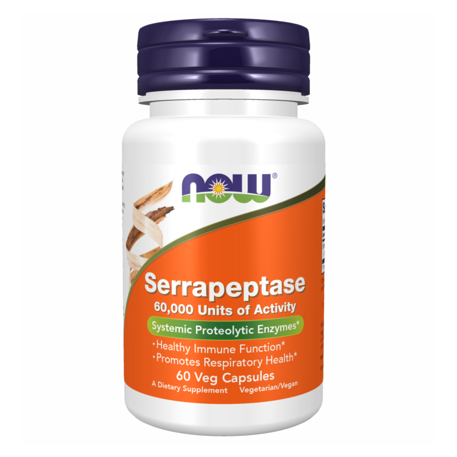 Серрапептаза фермент для підтримки здоров'я, Now Foods Serrapeptase, 60 вегетаріанських капсул