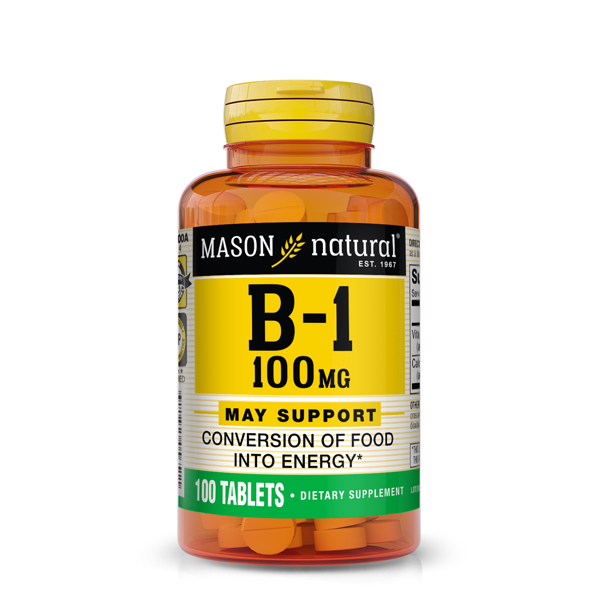 Вітамін B1, Mason Natural Vitamin B1, 100 мг, 100 таблеток