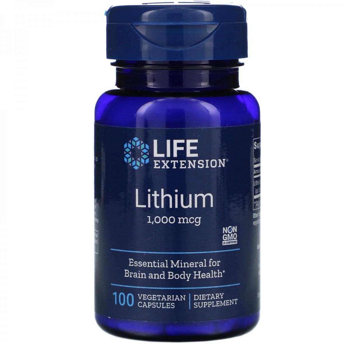 Літій оротат, Life Extension Lithium, 1000 мкг, 100 вегетаріанських капсул