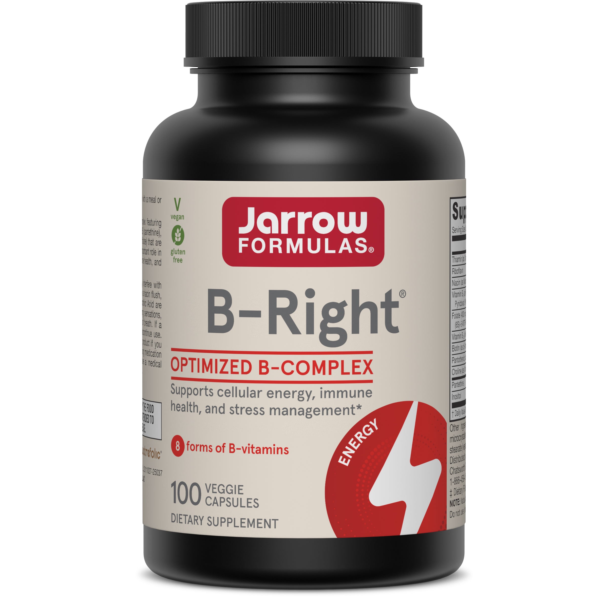 Вітаміни групи В комплекс, Jarrow Formulas B-Right, 100 вегетаріанських капсул
