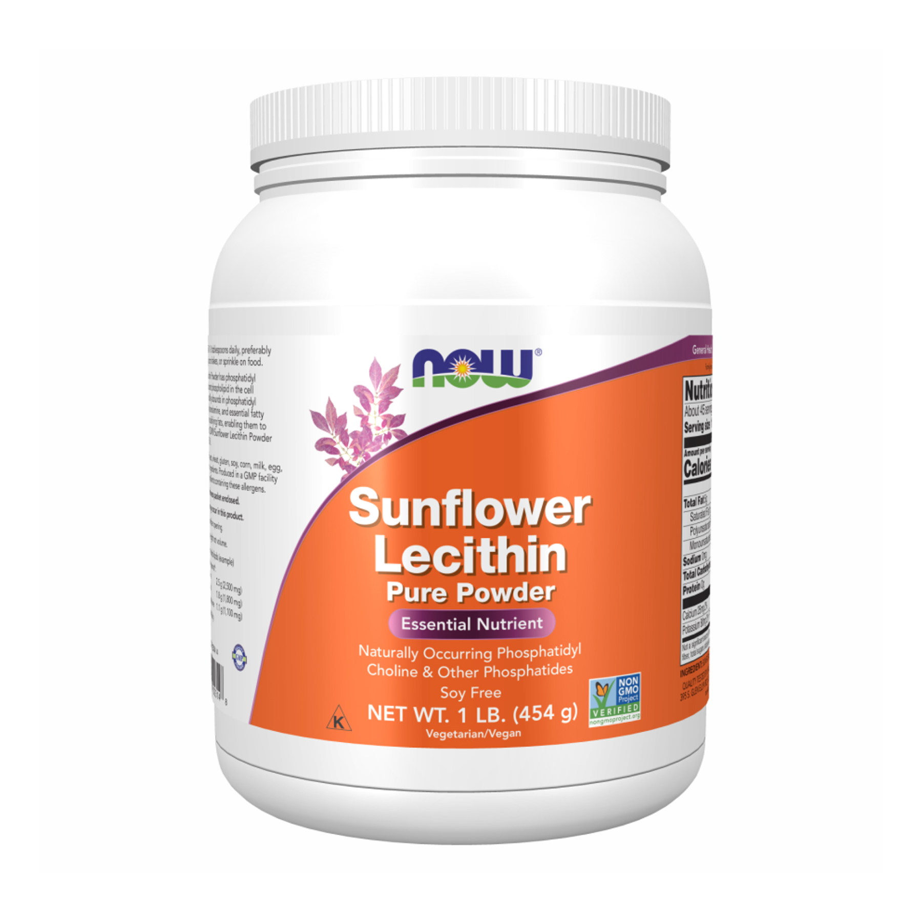 Лецитин соняшниковий порошок, Now Foods Sunflower Lecithin Pure Powder, 454 г