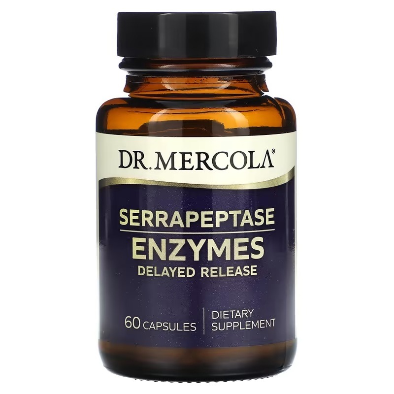 Ферменти серрапептази, Dr. Mercola Serrapeptase Enzymes, 60 капсул