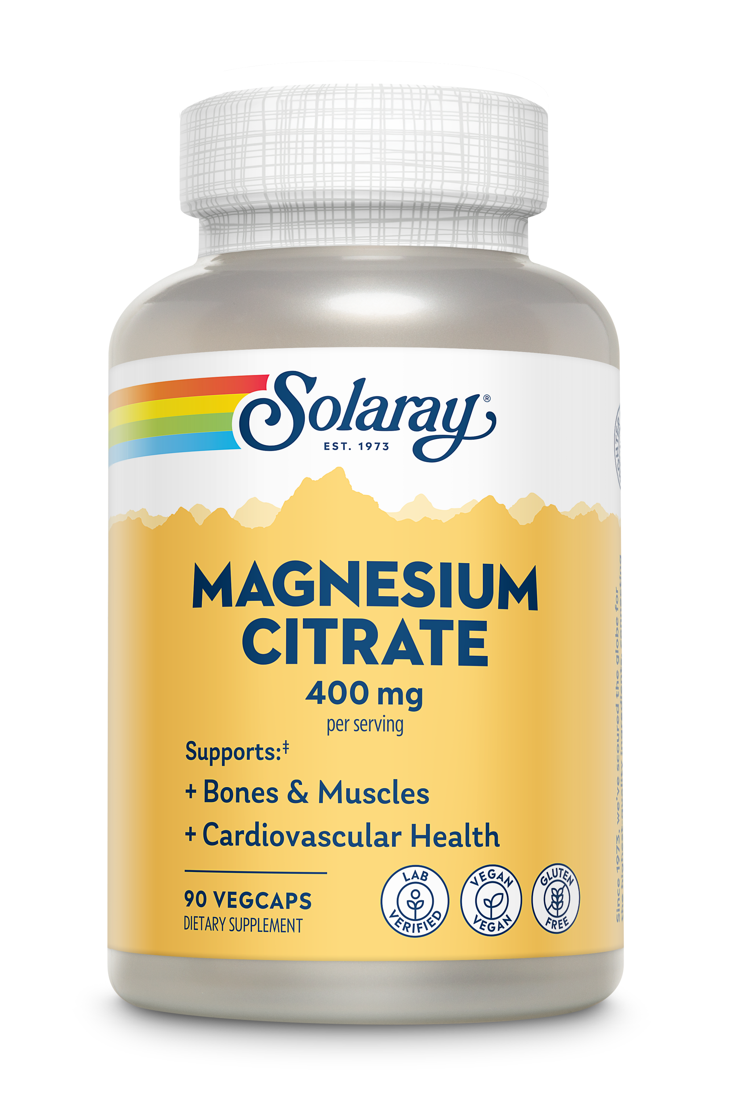 Магній цитрат, Solaray Magnesium Citrate, 400 мг, 90 вегетаріанських капсул