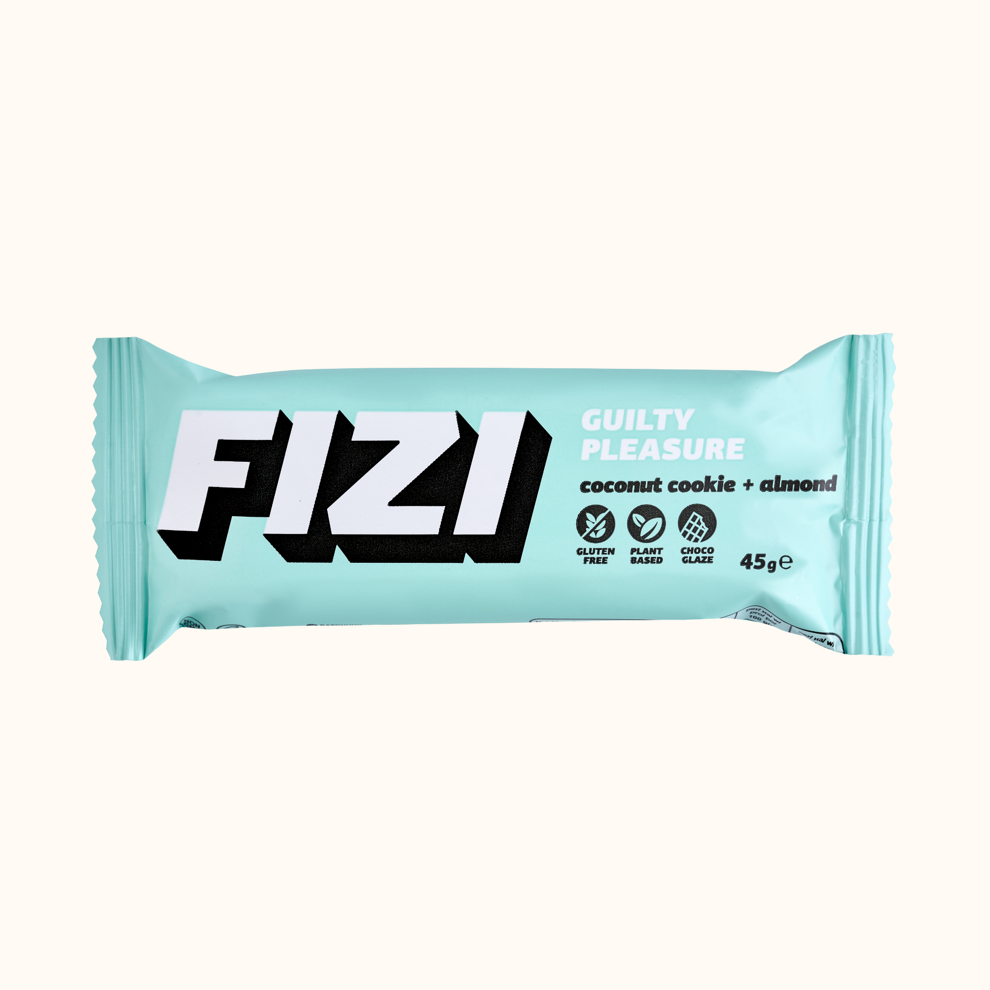 Батончик шоколадний, FIZI Chocolate Bar Coconut Cookie-Almond, 10 шт. по 45 г. (Кокос-мигдальне печиво)