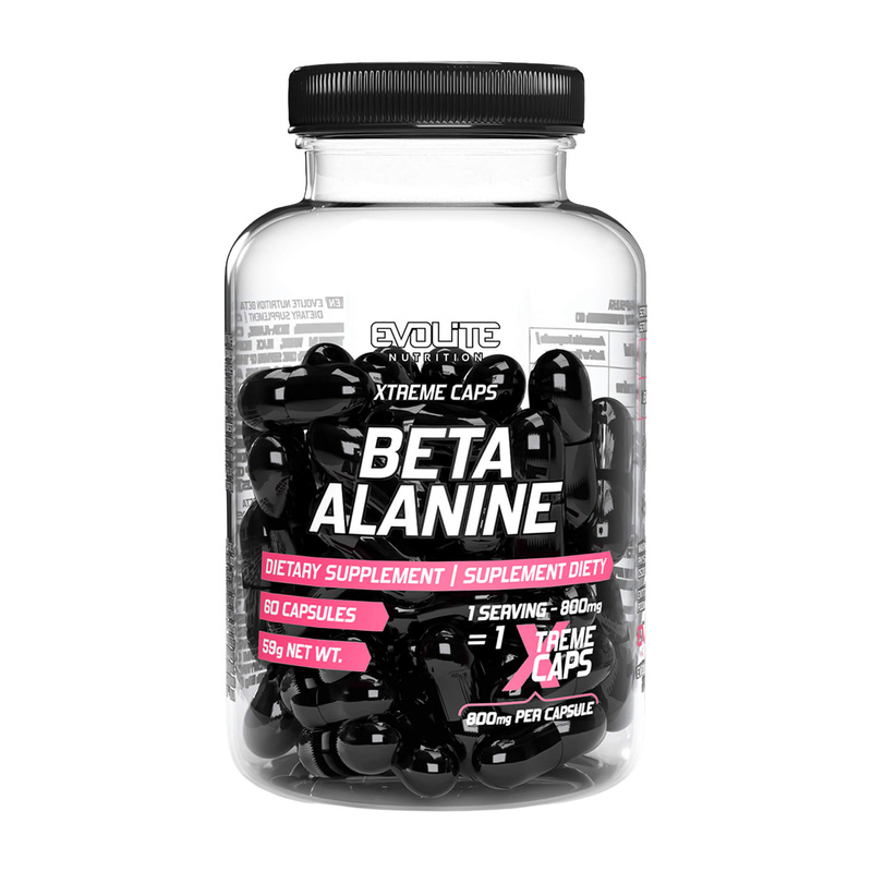 Бета-аланін, Evolite Nutrition Beta Alanine Xtreme, 800 мг, 60 капсул