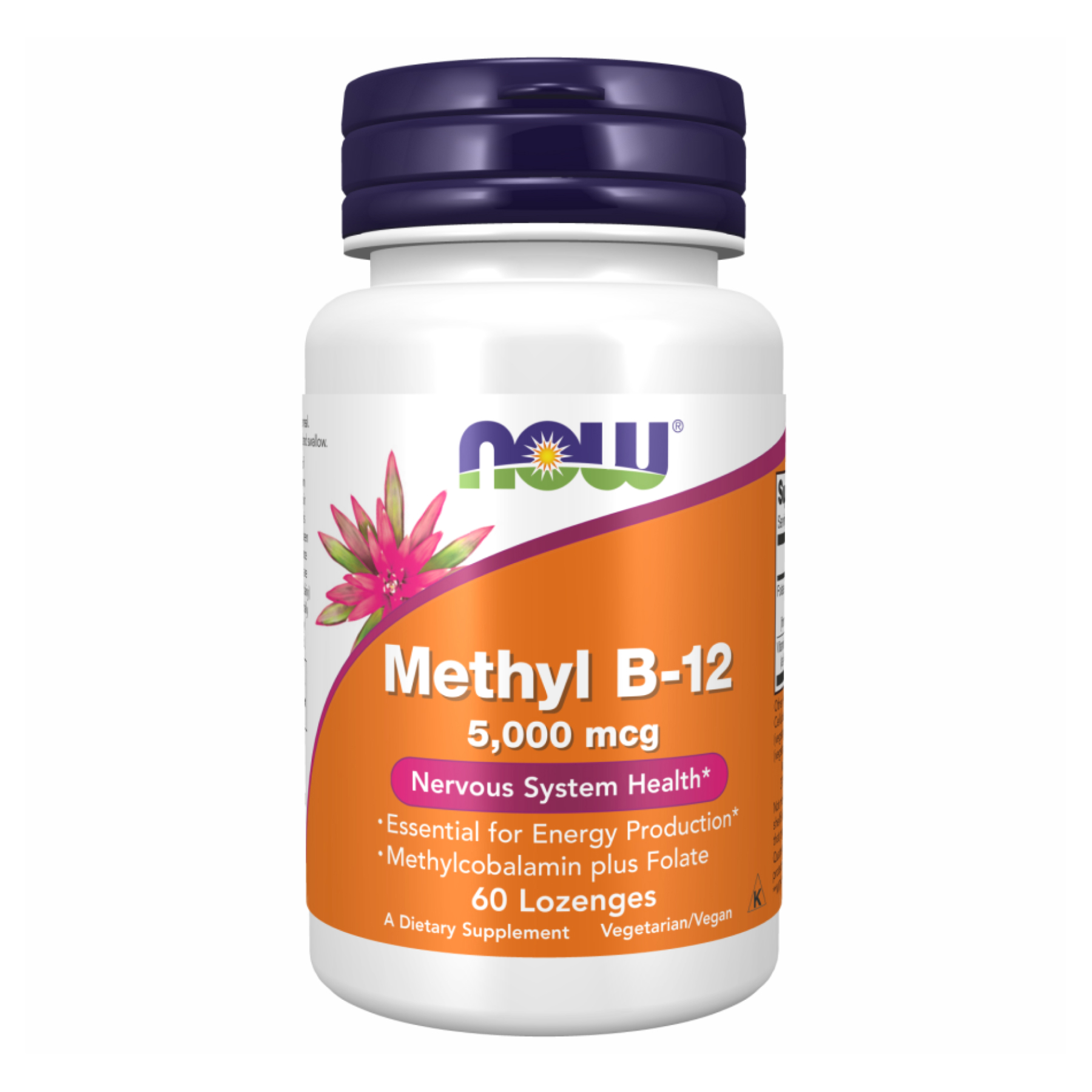 Вітамін B12, Now Foods Methyl B-12, 5000 мкг, 60 пастилок