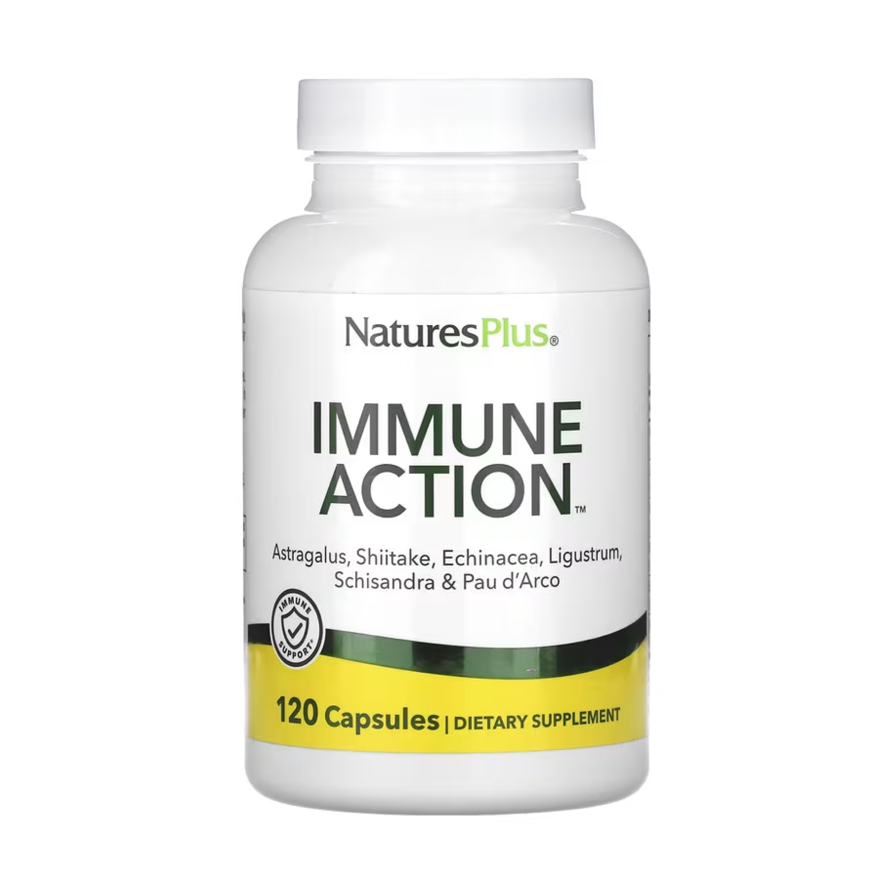 Комплекс для поддержки иммунитета, Natures Plus Immune-Action, 120 вегетарианских капсул