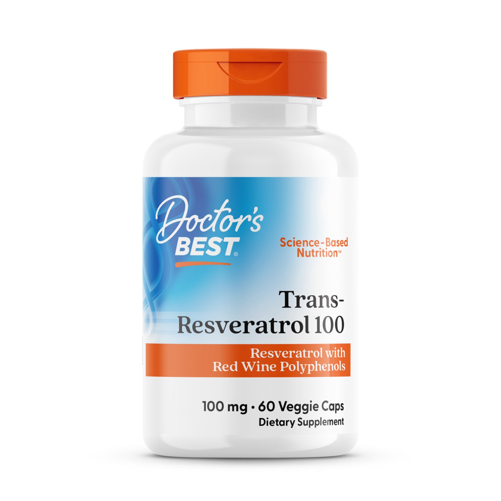 Транс-ресвератрол, Doctor's Best Trans-Resveratrol 100 with ResVinol, 100 мг, 60 вегетаріанських капсул