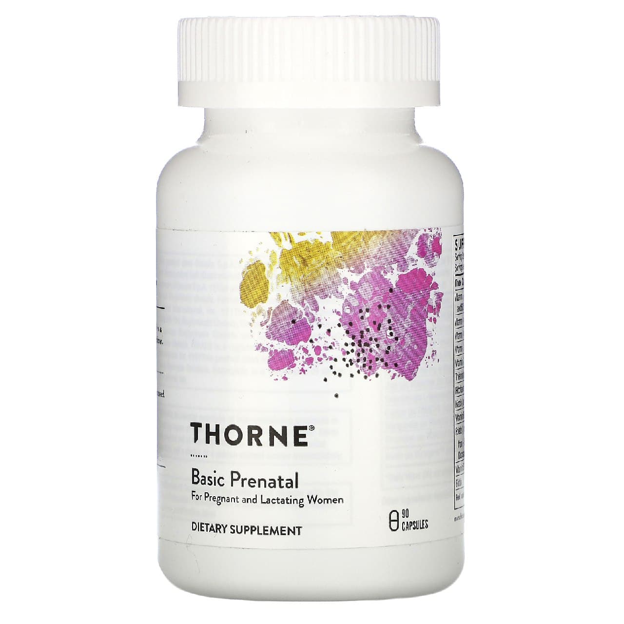 Мультивітаміни для вагітних та годуючих, Thorne Research Basic Prenatal, 90 капсул