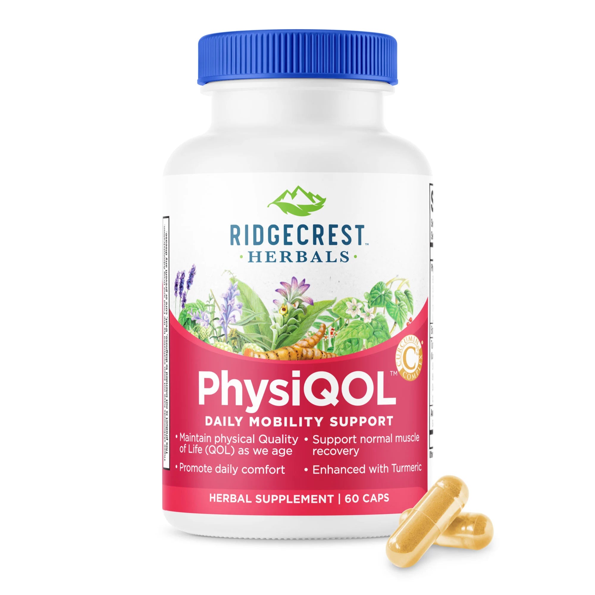Комплекс для ліквідації хронічної втоми, Ridgecrest Herbals PhysiQOL, 60 м'яких капсул