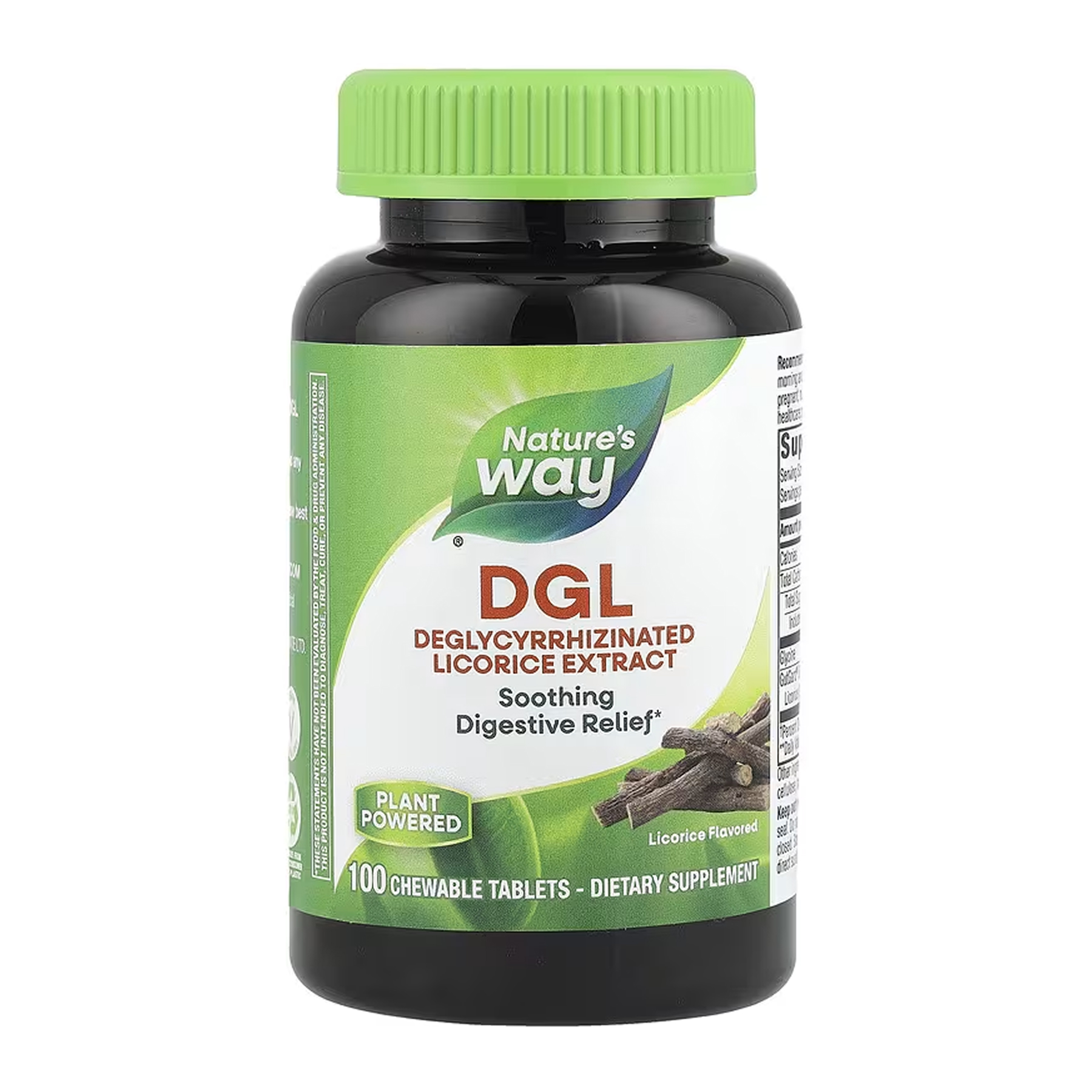 DGL (дегліциризинована солодка), Nature's Way DGL, 100 таблеток