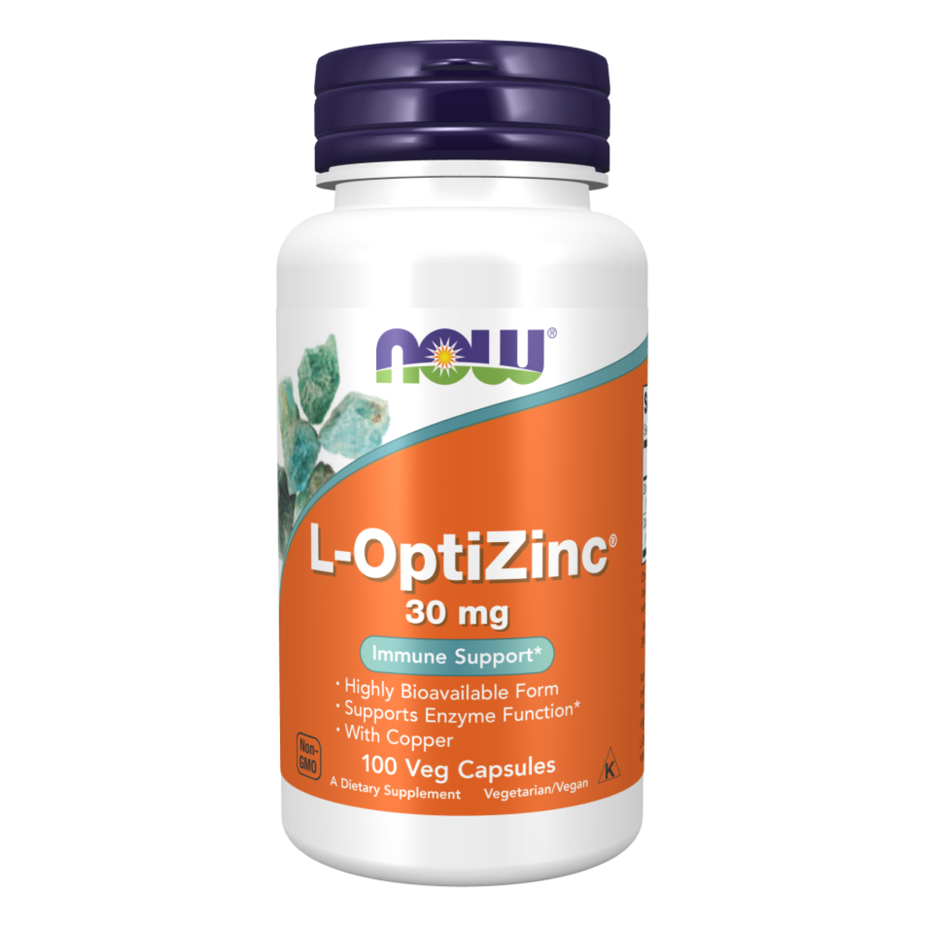 Цинк L-OptiZinc, Now Foods L-OptiZinc, 30 мг, 100 вегетаріанських капсул