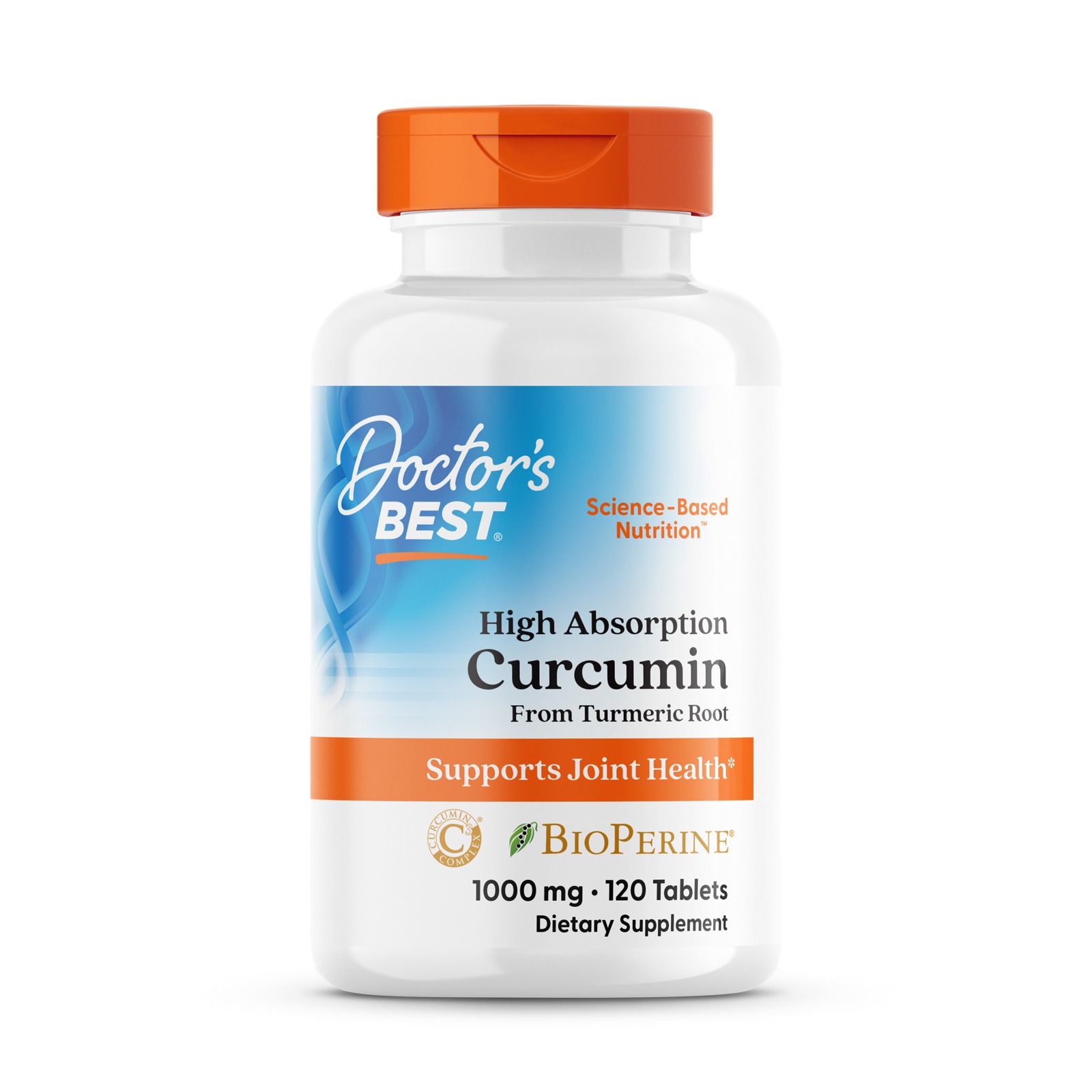 Куркумін з комплексом C3 та BioPerine, Doctor's Best High Absorption Curcumin with C3 Complex with BioPerine, 1000 мг, 120 таблеток
