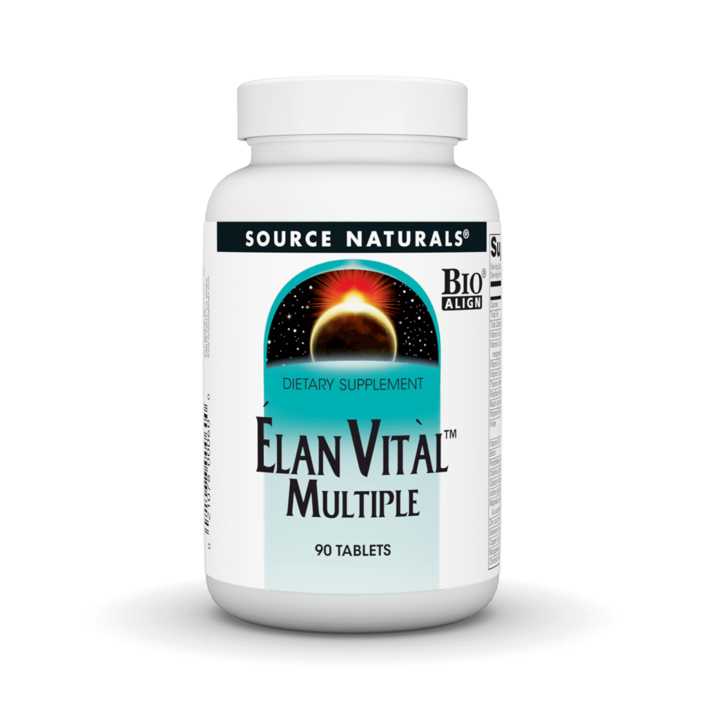 Мультивітаміни, Source Naturals Elan Vital Multiple, 90 таблеток