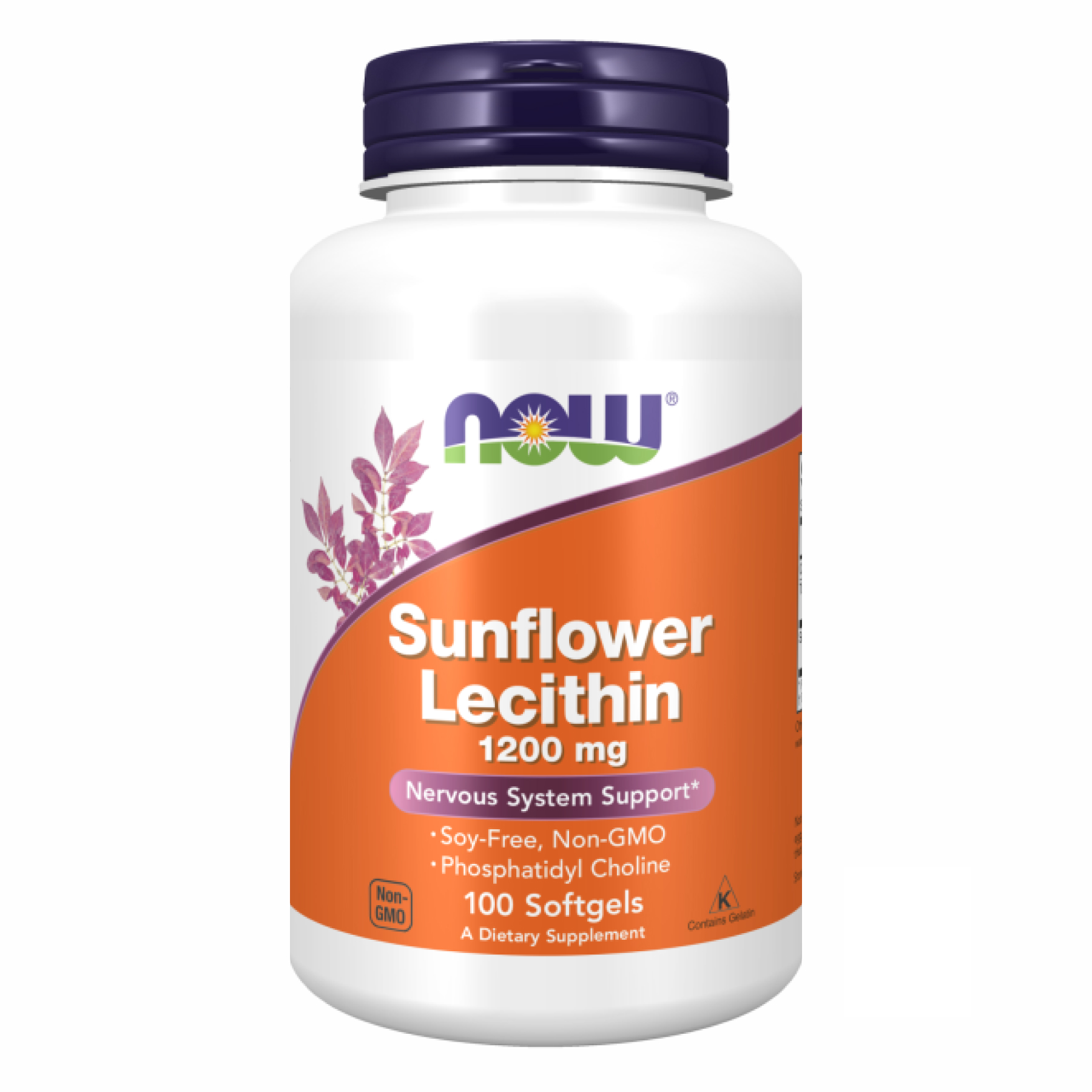 Лецитин, Now Foods Sunflower Lecithin, 1200 мг, 100 м'яких капсул