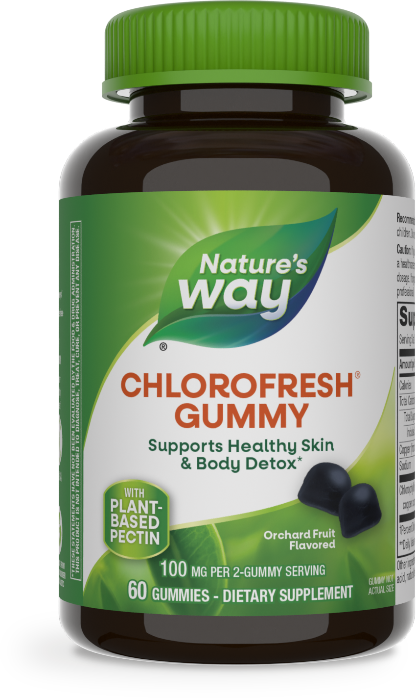 Хлорофіл, Nature's Way Chlorophyll Gummies, 100 мг, 60 жувальних цукерок (Фрукти)