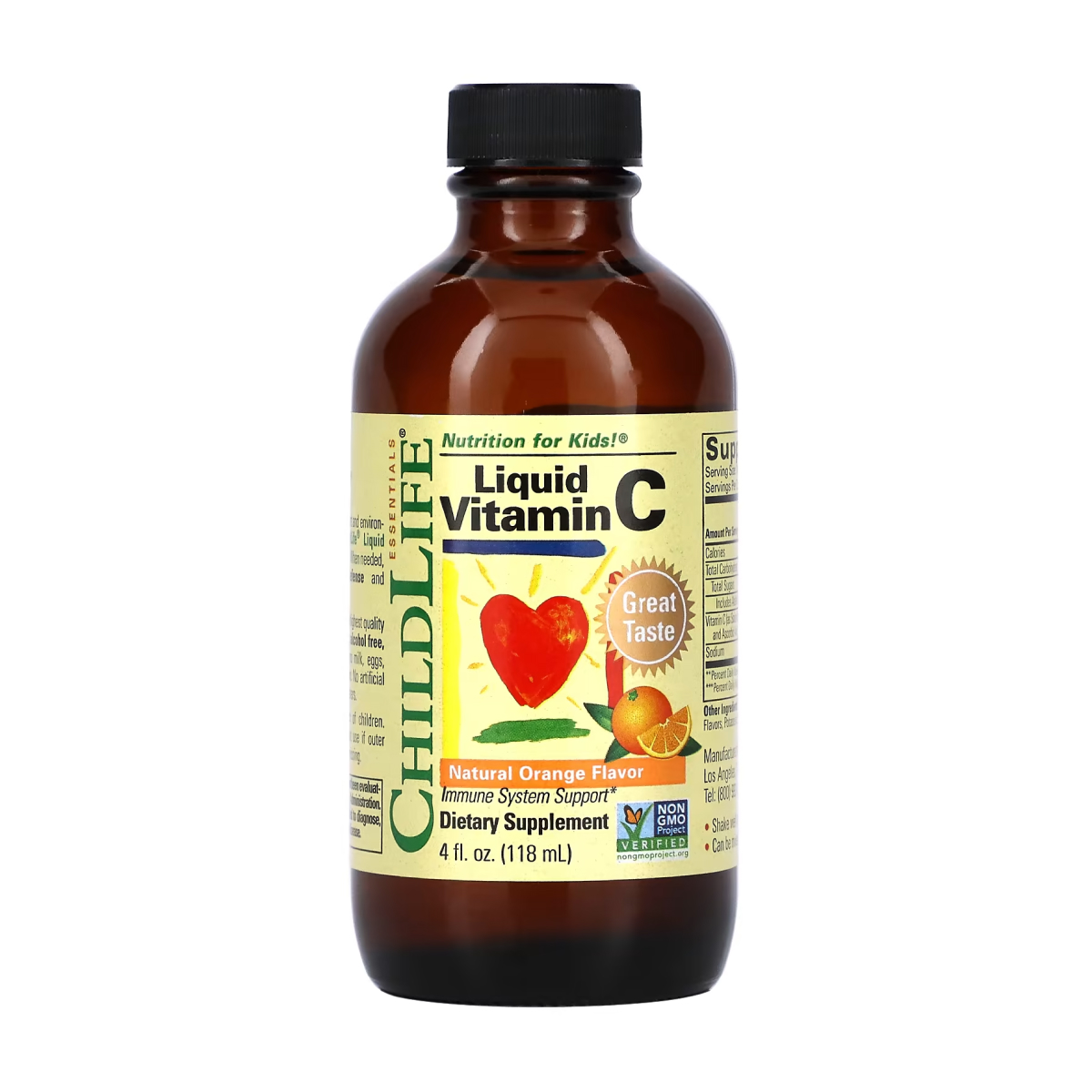 Вітамін С рідкий, ChildLife Liquid Vitamin C, 118,5 мл (Апельсин)